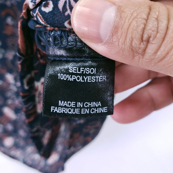 Where Are You From Multicolor Lightweight Sheer Floral Long Sleeve Blouse Small - Picture 3 of 15